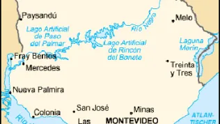 Karte Uruguay (Foto: Walter Bammerlin) Karte Uruguay — Ausschnitt Uruguay mit Montevideo, Colonia San José (Foto: Walter Bammerlin)